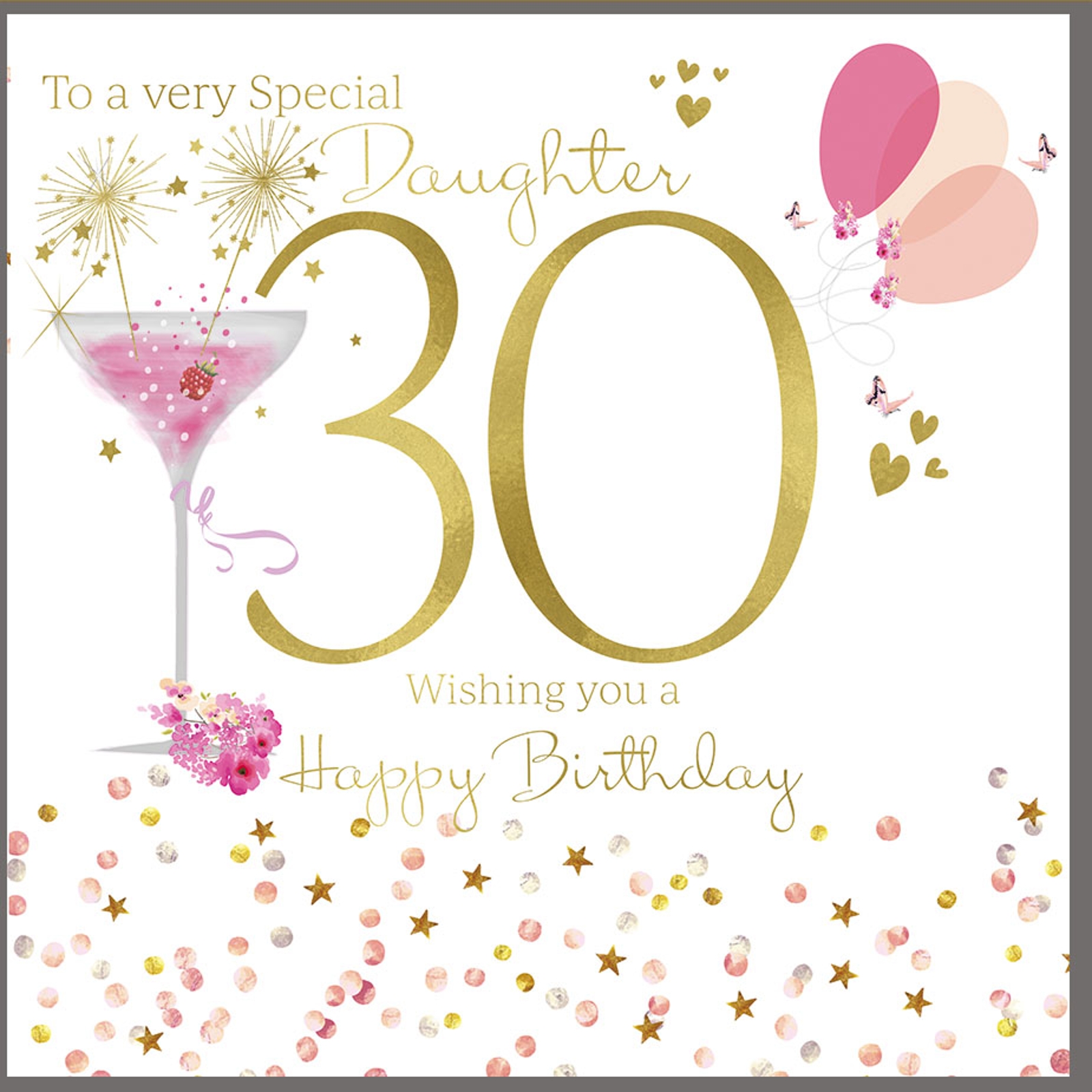 30th Birthday Card for a Very Special Daughter Polkadot
