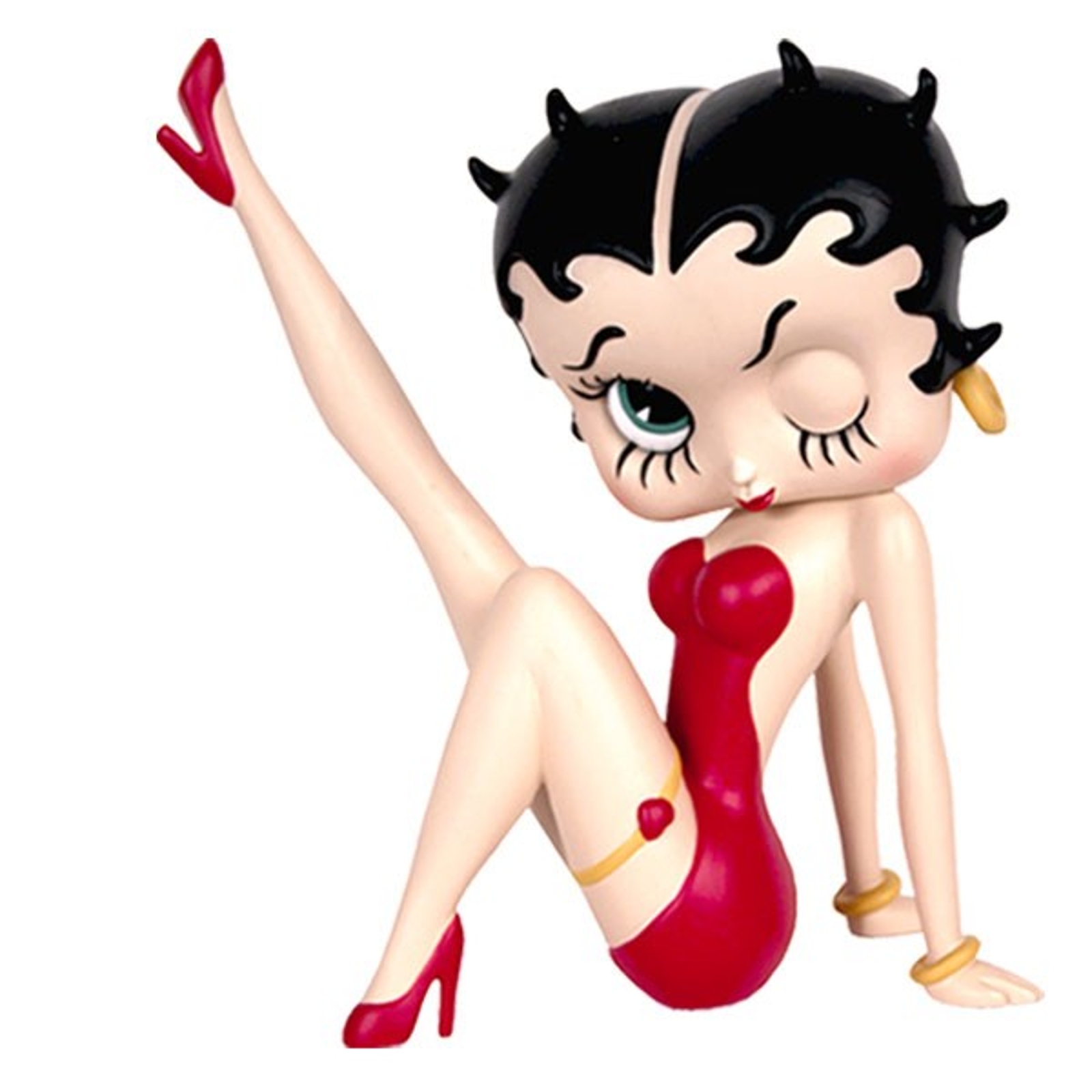 Buy Betty Boop Collectable Figurine with Leg Up in a Red Dress from Polkado...